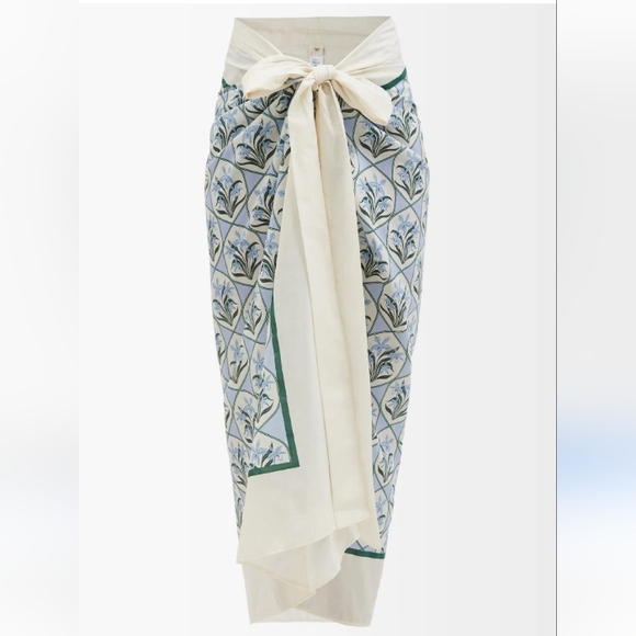 Agua By Agua Bendita Lavanda Floral Cotton Silk Voile Pareo/Sarong OS - Picture 2 of 15